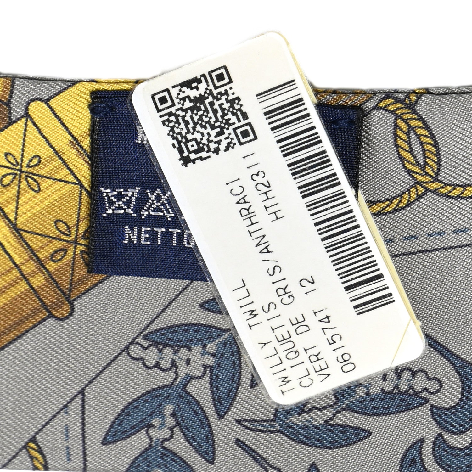 Hermes Silk Cliquetis Twilly Vert De Gris Anthracite 4 of 13