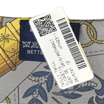 Hermes Silk Cliquetis Twilly Vert De Gris Anthracite 4 of 13