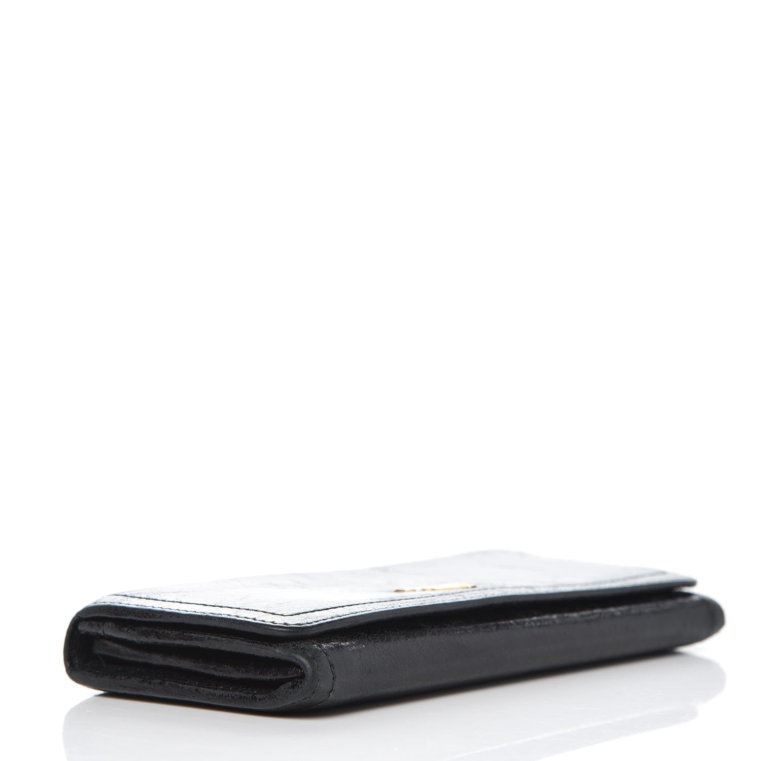 Prada Vitello Shine Zip Flap Wallet Black 4 of 17