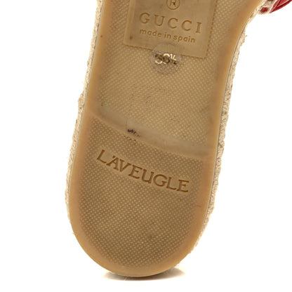 Gucci Nappa Matelasse GG Marmont Espadrille Slide Sandals 36.5 Hibiscus Red 8 of 15