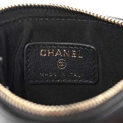 Chanel Sheepskin Quilted Small Vintage Mademoiselle Cosmetic Case Black 6 of 7