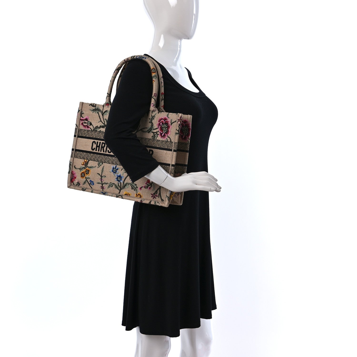 Christian Dior Raffia Embroidered Petites Fleurs Medium Book Tote Natural 2 of 9