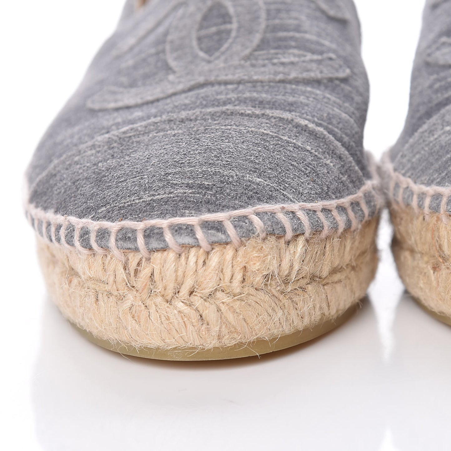 Striated Suede Espadrilles 37 Dark Grey