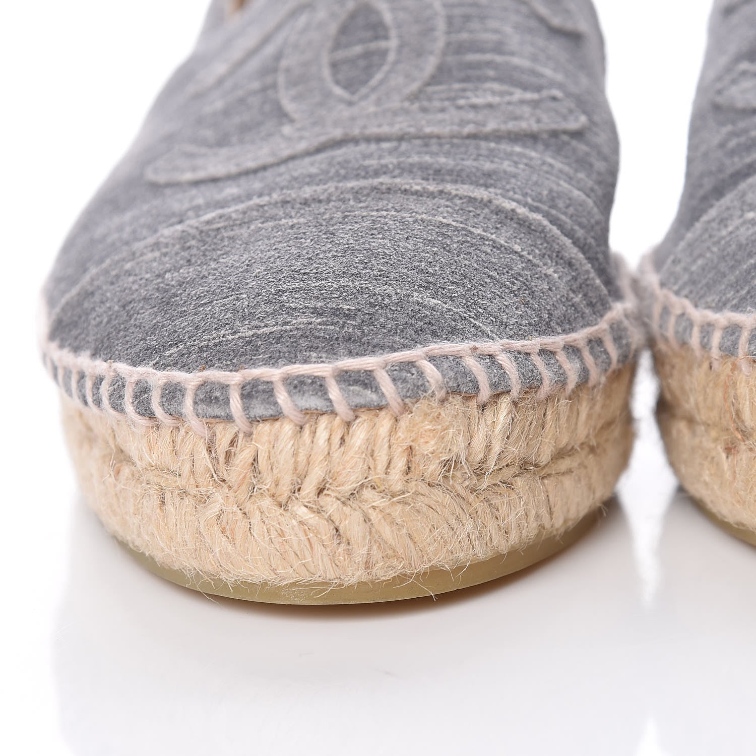 Chanel Striated Suede Espadrilles 37 Dark Grey 11 of 11