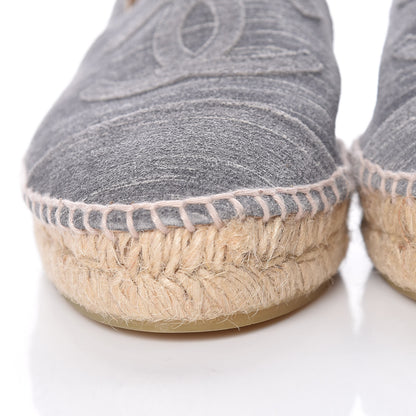 Chanel Striated Suede Espadrilles 37 Dark Grey 11 of 11