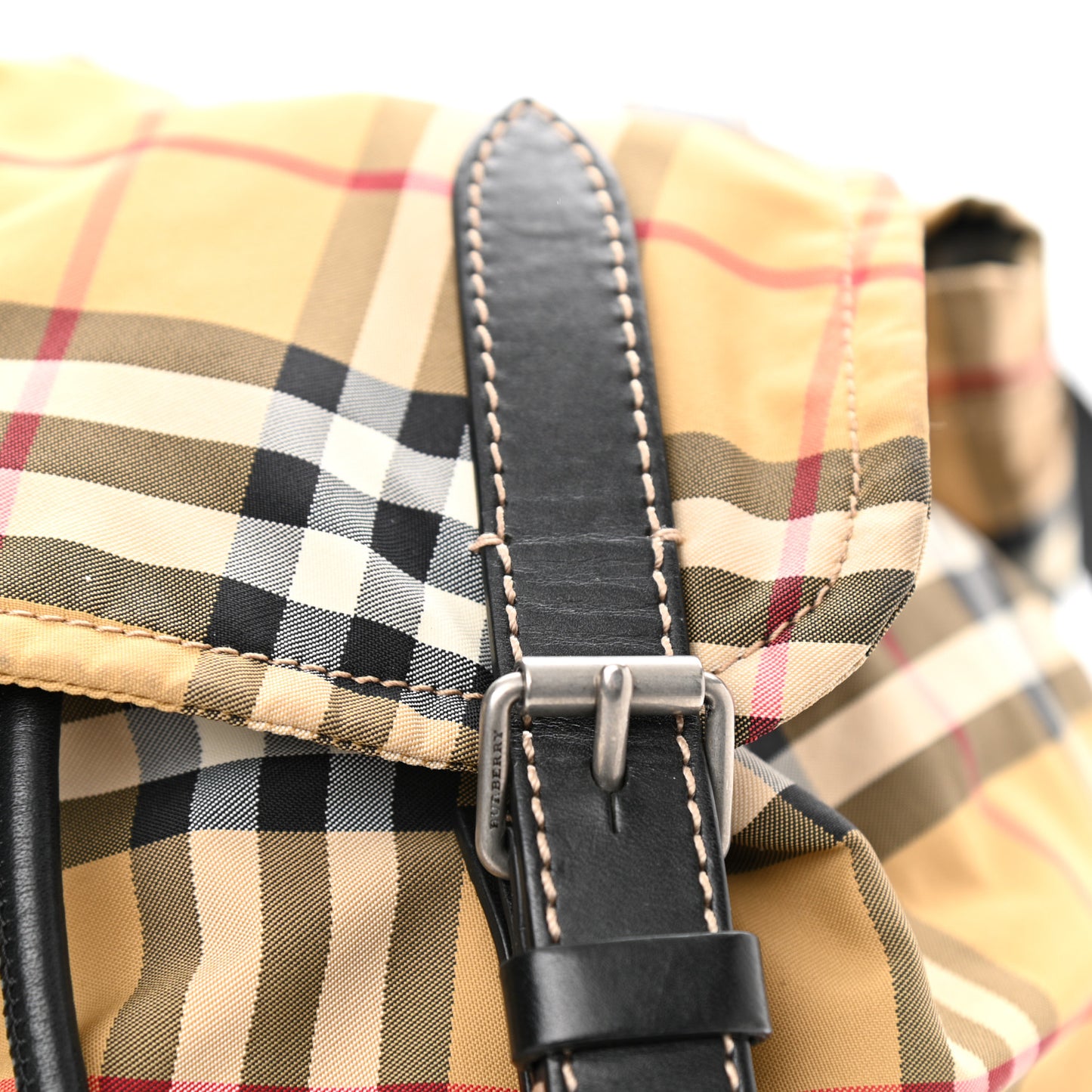 Nylon Vintage Check Medium Rucksack Backpack Antique Yellow