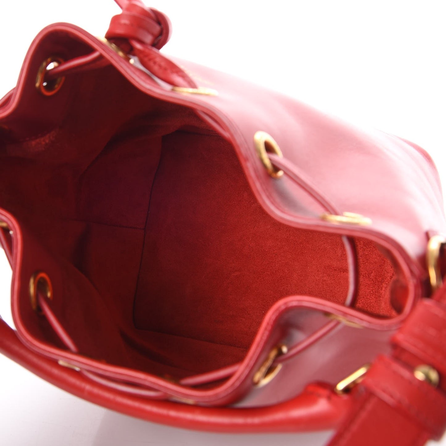 Calfskin Small Emmanuelle Bucket Bag Vermillion
