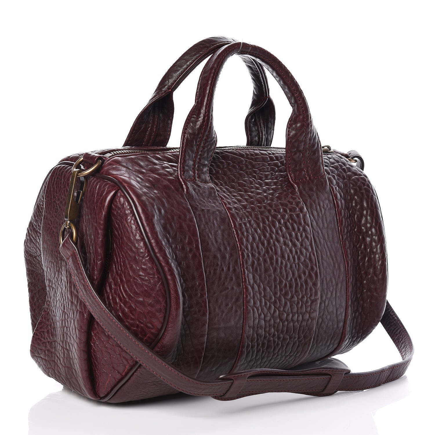 Alexander Wang Pebbled Lambskin Rocco Beet Antique Brass Hardware 4 of 9