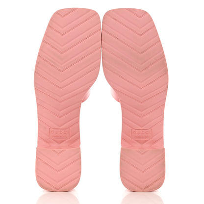 Gucci Rubber Gucci Logo Womens Platform 20/60mm Slide Sandals 38 Wild Rose 5 of 13