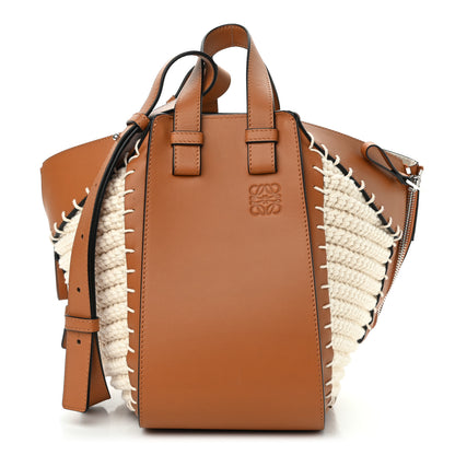 Loewe Calfskin Crochet Small Hammock Shoulder Bag Tan Natural 1 of 10