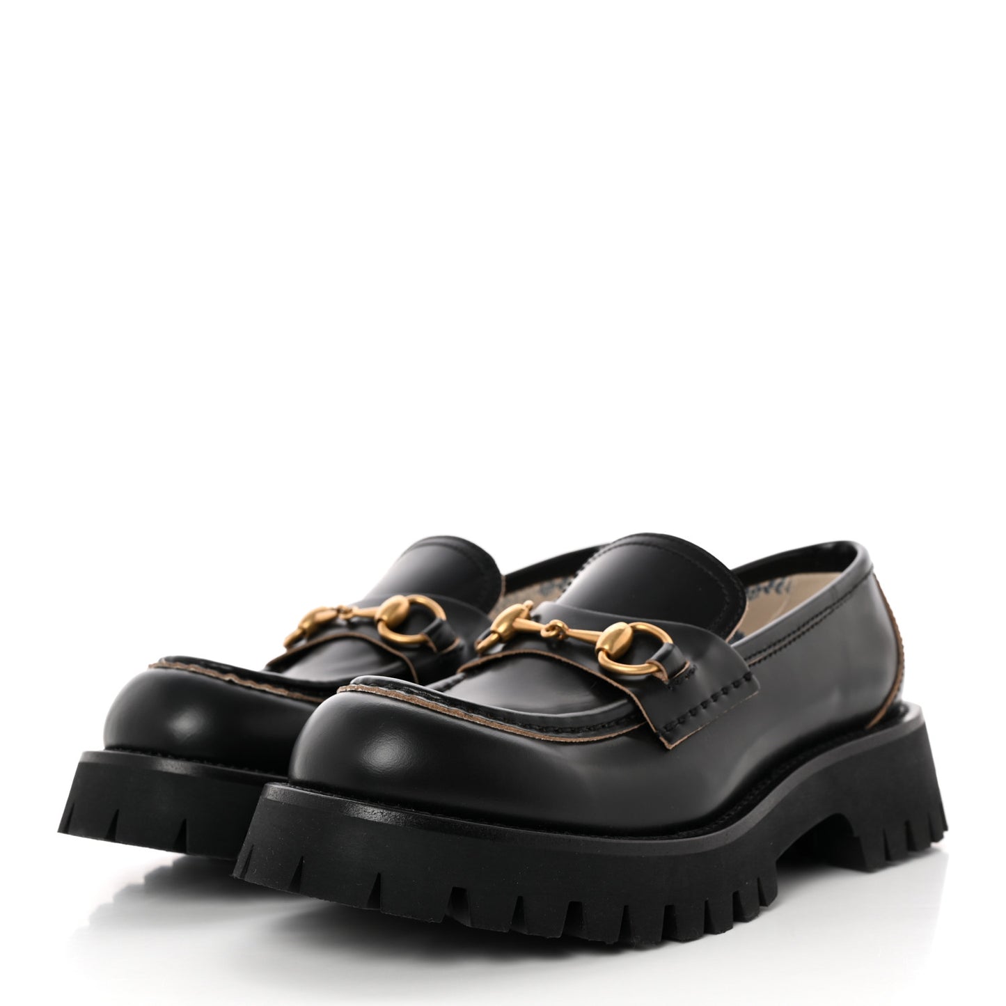 Cordovan Lux Womens Harald Horsebit 25mm Platform Loafers 37 Black