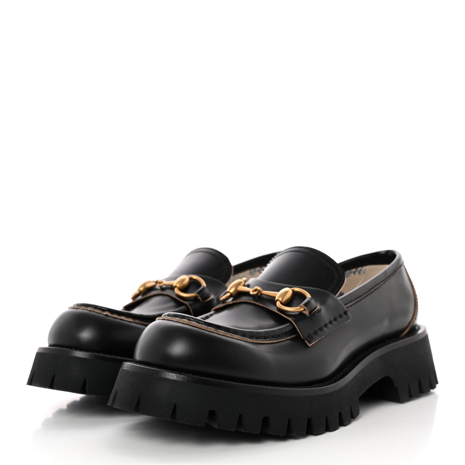 Gucci Cordovan Lux Womens Harald Horsebit 25mm Platform Loafers 37 Black 3 of 13