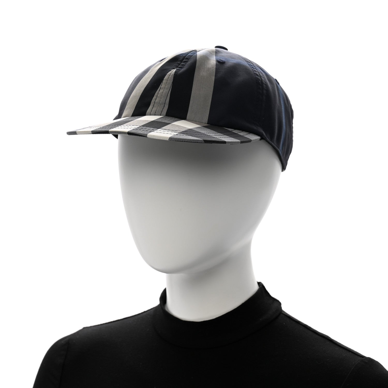 Burberry Technical Cotton Check Baseball Cap L Blue Grey 2 of 9