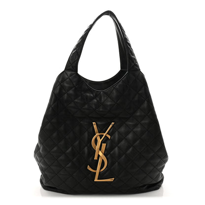 Saint Laurent Lambskin Quilted Maxi Icare Shopping Tote Black 1 of 12