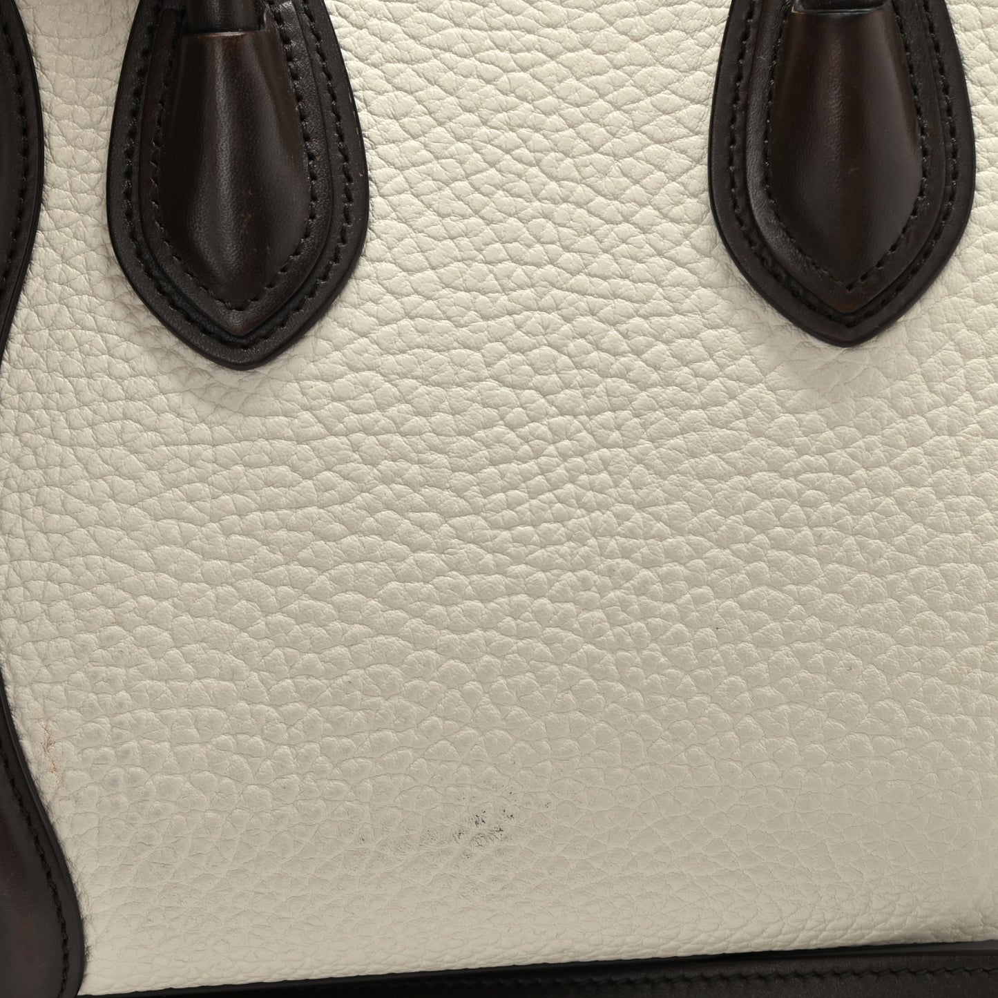 Bullhide Calfskin Suede Nano Tri-Color Luggage White