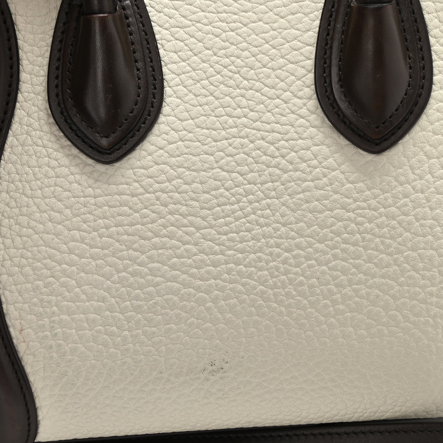 Celine Bullhide Calfskin Suede Nano Tri-Color Luggage White 9 of 9