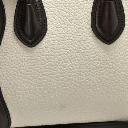 Celine Bullhide Calfskin Suede Nano Tri-Color Luggage White 9 of 9