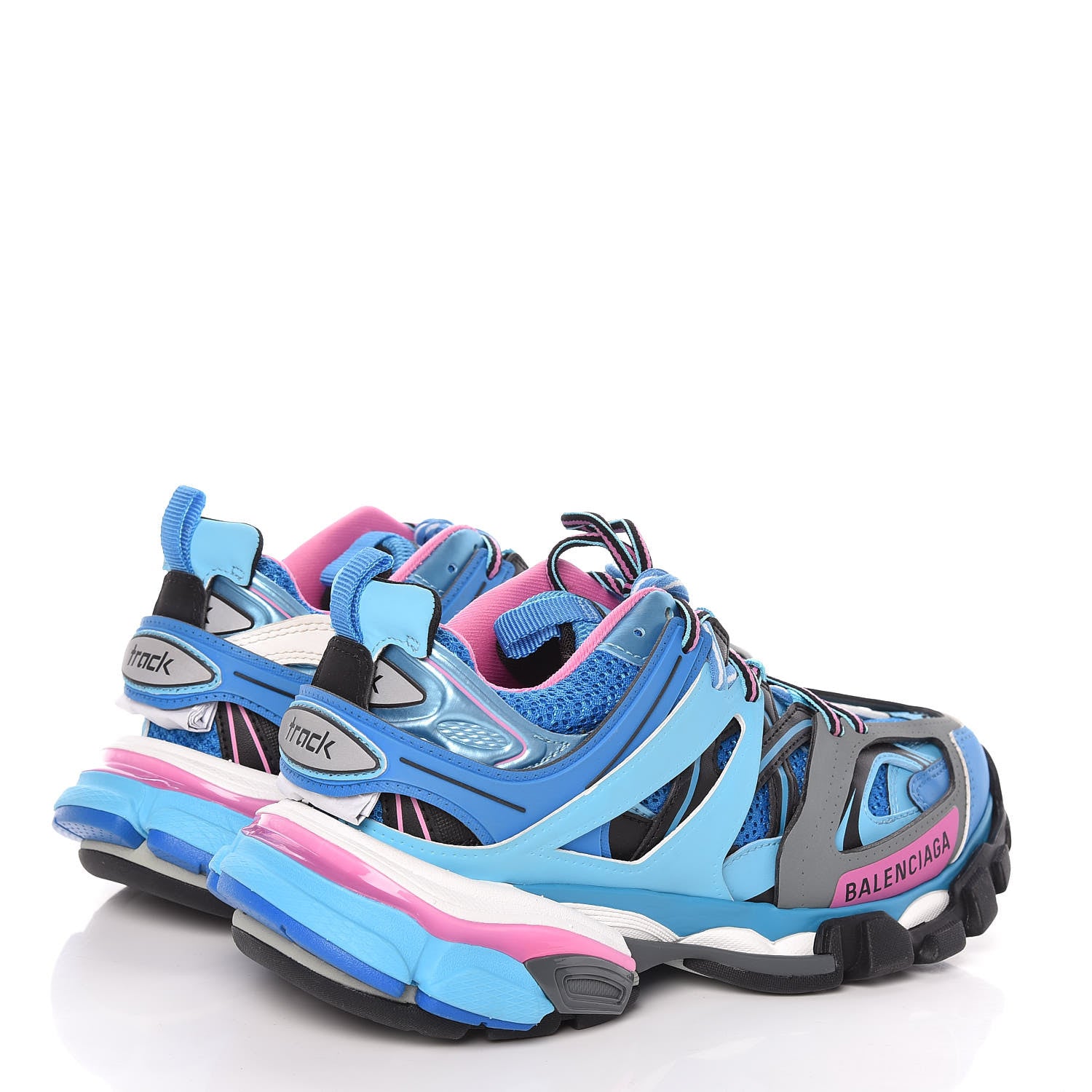 Balenciaga Mesh Nylon Womens Track Sneakers 36 Blue Black 4 of 7