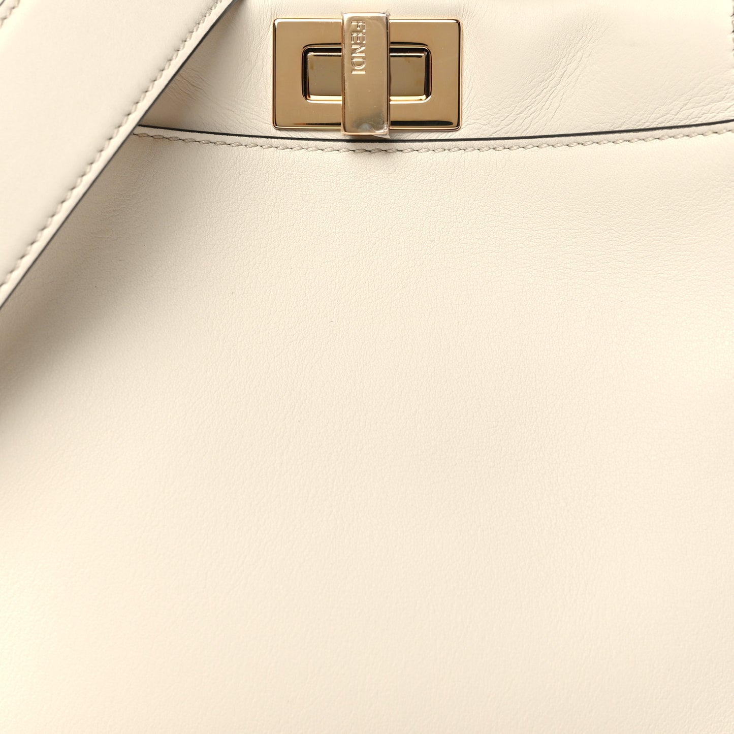 Vitello Seta Suede FF Mini Peekaboo Iconic Satchel Uovo Sigaro Marrone