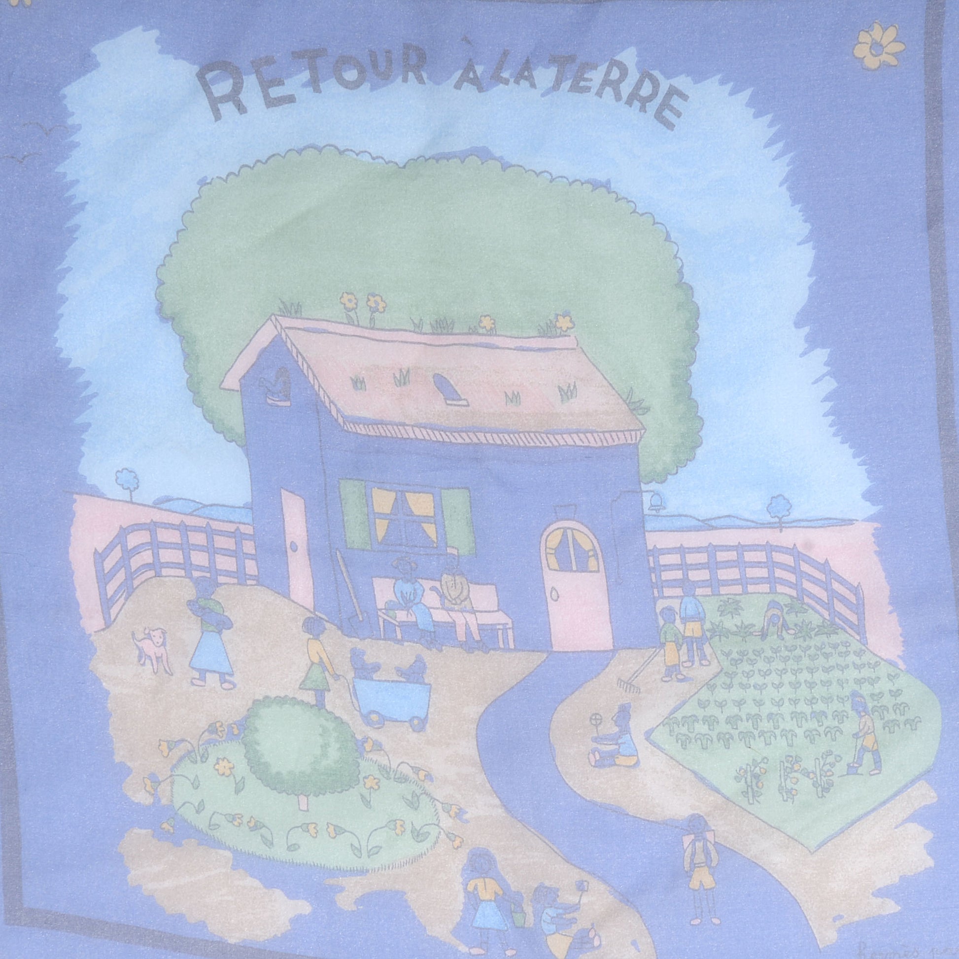 Hermes Silk Mousseline Retour A La Terre Pocket Square 1 of 4