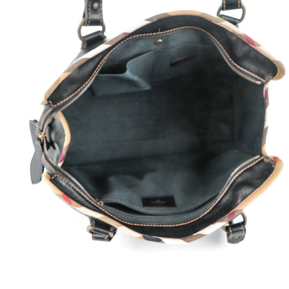 Burberry Soft Leather House Check Tote Black 5 of 8