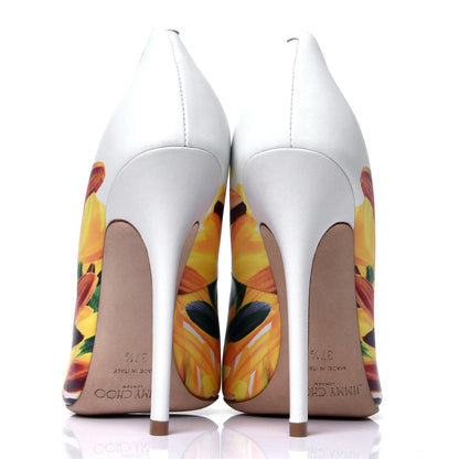 Jimmy Choo Calfskin Feather Printed Anouk Pumps 37.5 Multicolor 6 of 6