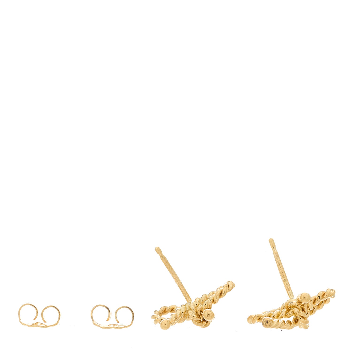 Tiffany 18K Yellow Gold Twist Bow Earrings 3 of 4
