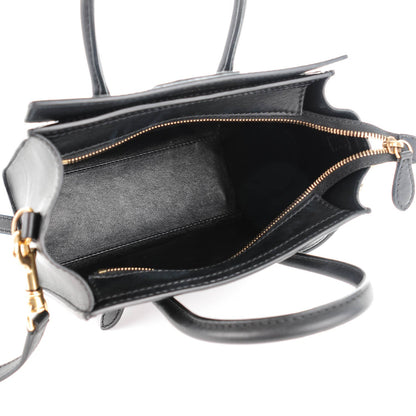 Celine Smooth Calfskin Nano Luggage Black 6 of 7