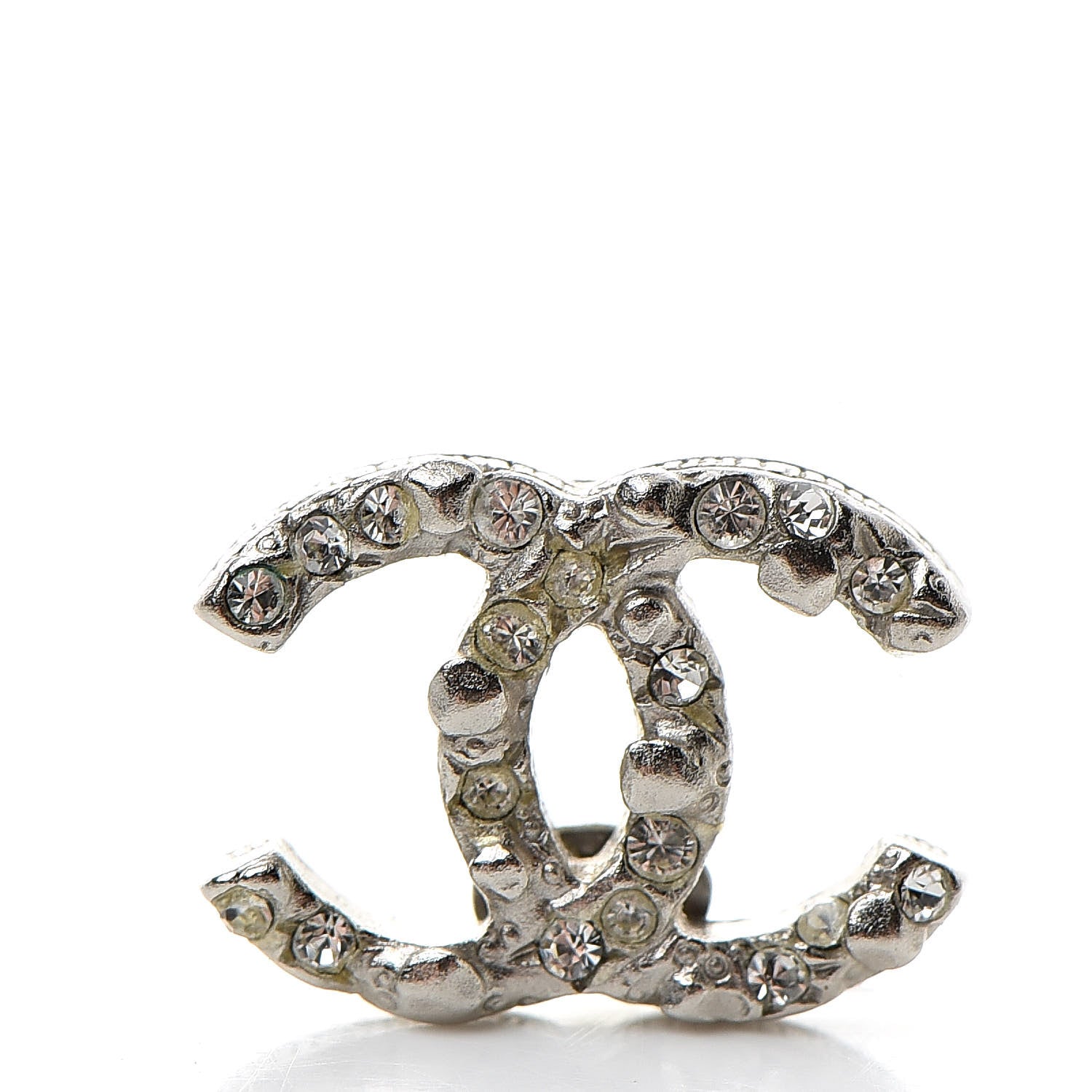 Chanel Crystal CC Earrings Silver 5 of 6
