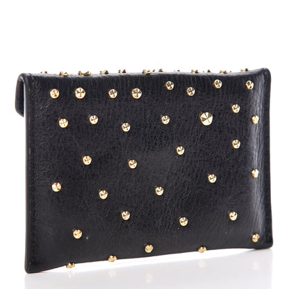 Alexander McQueen Calfskin Studded Skull Envelope Card Holder Black 3 of 7