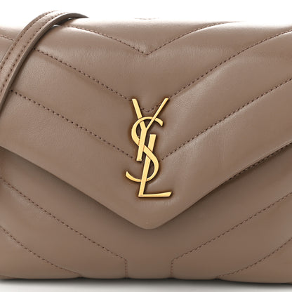 Saint Laurent Calfskin Y Quilted Monogram Toy Loulou Crossbody Bag Dark Beige 8 of 12