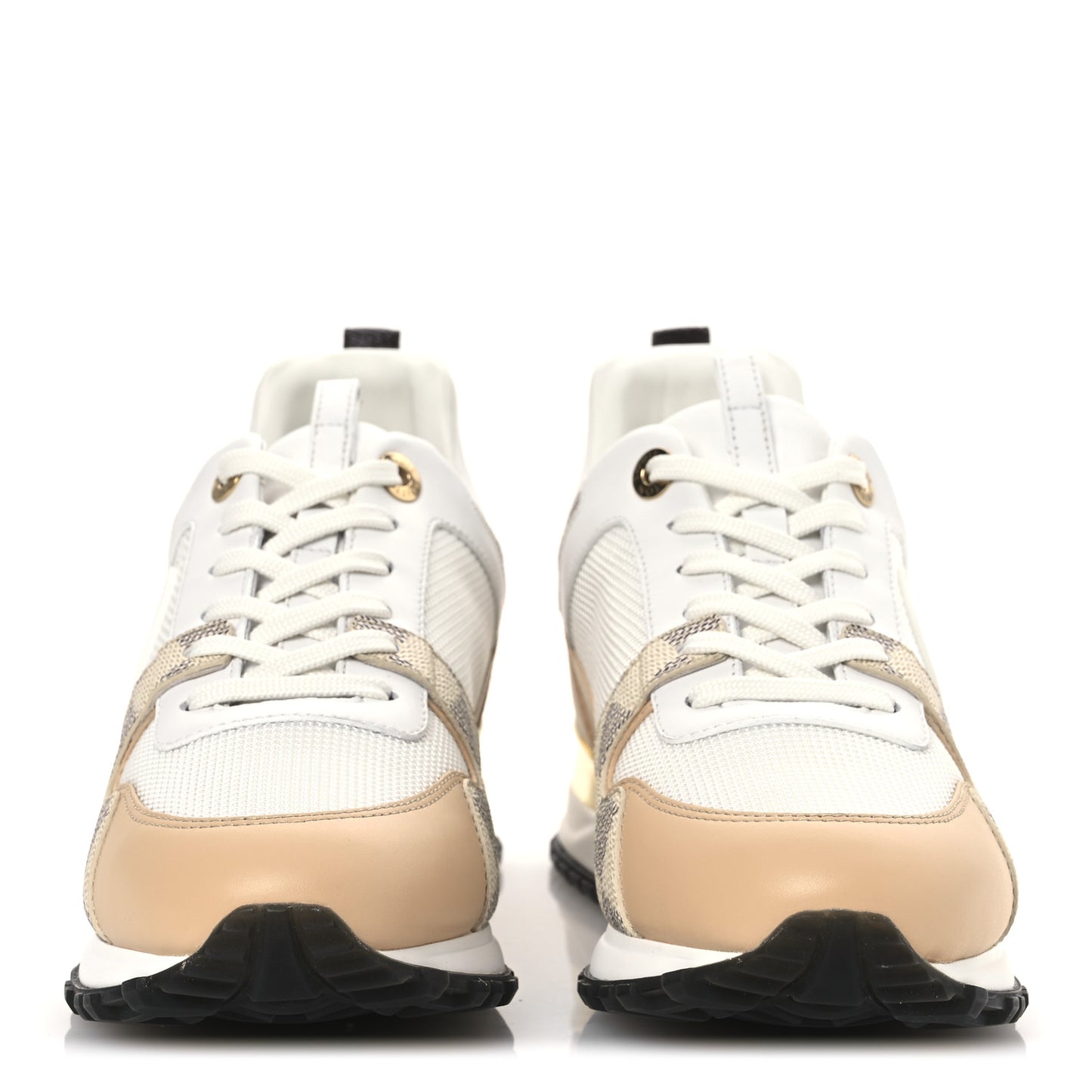 Calfskin Damier Azur Run Away Sneakers 37 White
