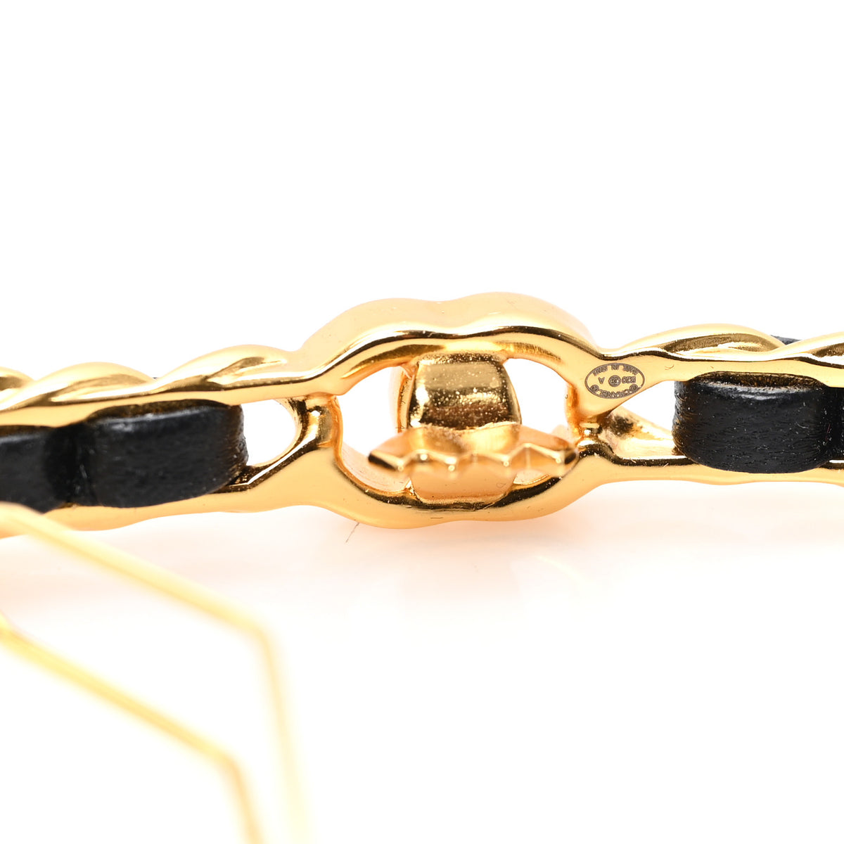Chanel Pearl Lambskin CC More Is More Hair Clip Black Gold 3 of 3