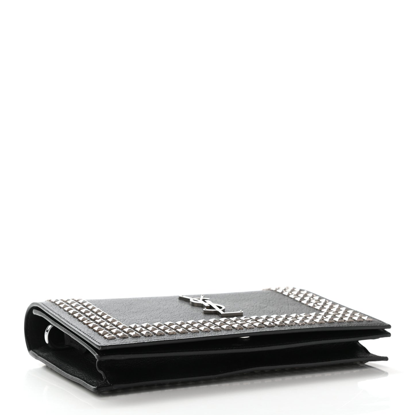 Calfskin Studded Monogram Bag Black