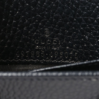 Gucci Calfskin Mini GG Marmont Chain Wallet Black 6 of 8