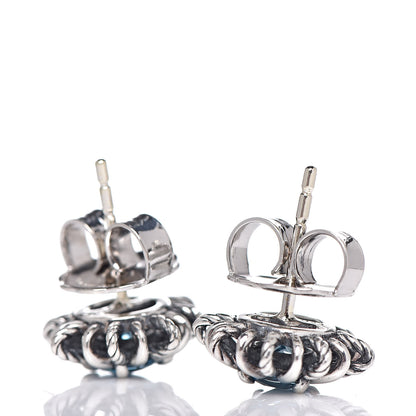 David Yurman Sterling Silver Blue Topaz Starburst Stud Earrings 3 of 4