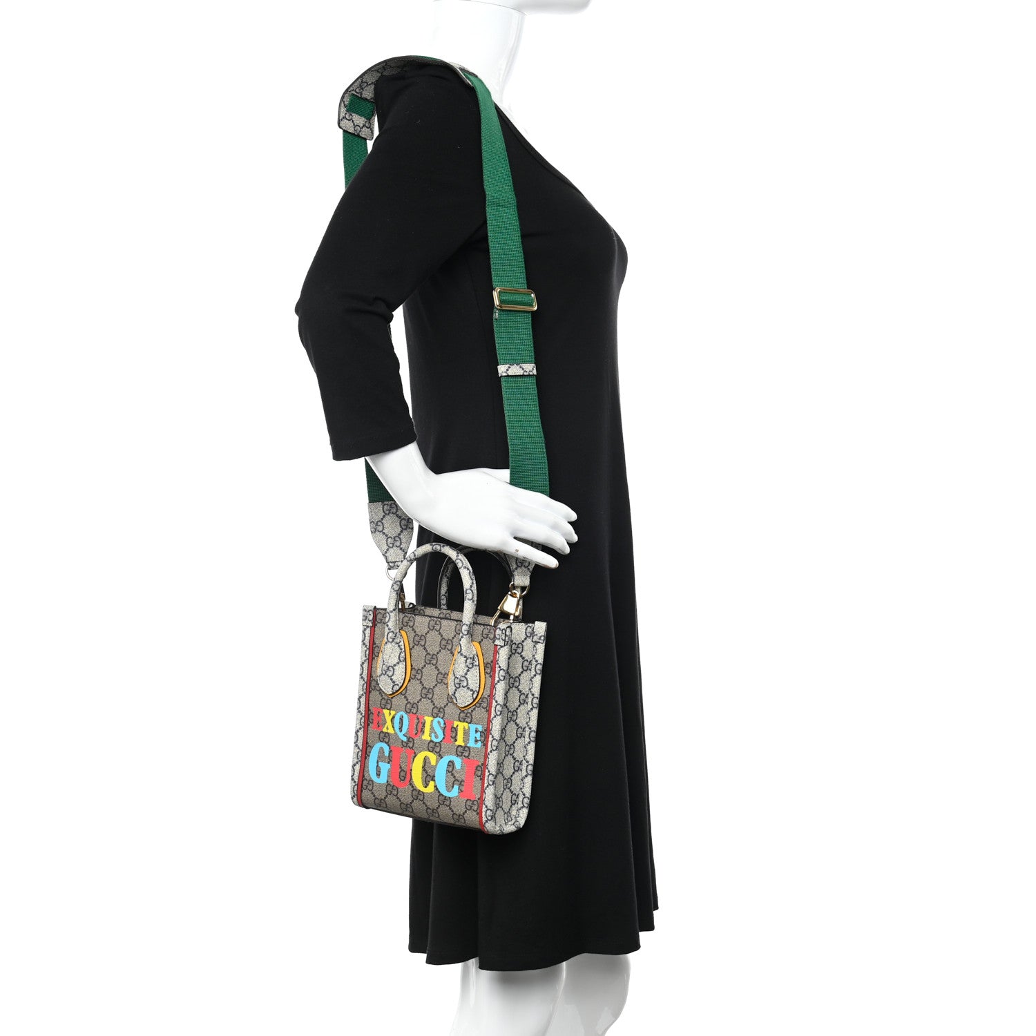 Gucci GG Supreme Monogram Exquisite Mini Vertical Tote Beige Ebony Blue Crop Live Red 2 of 13