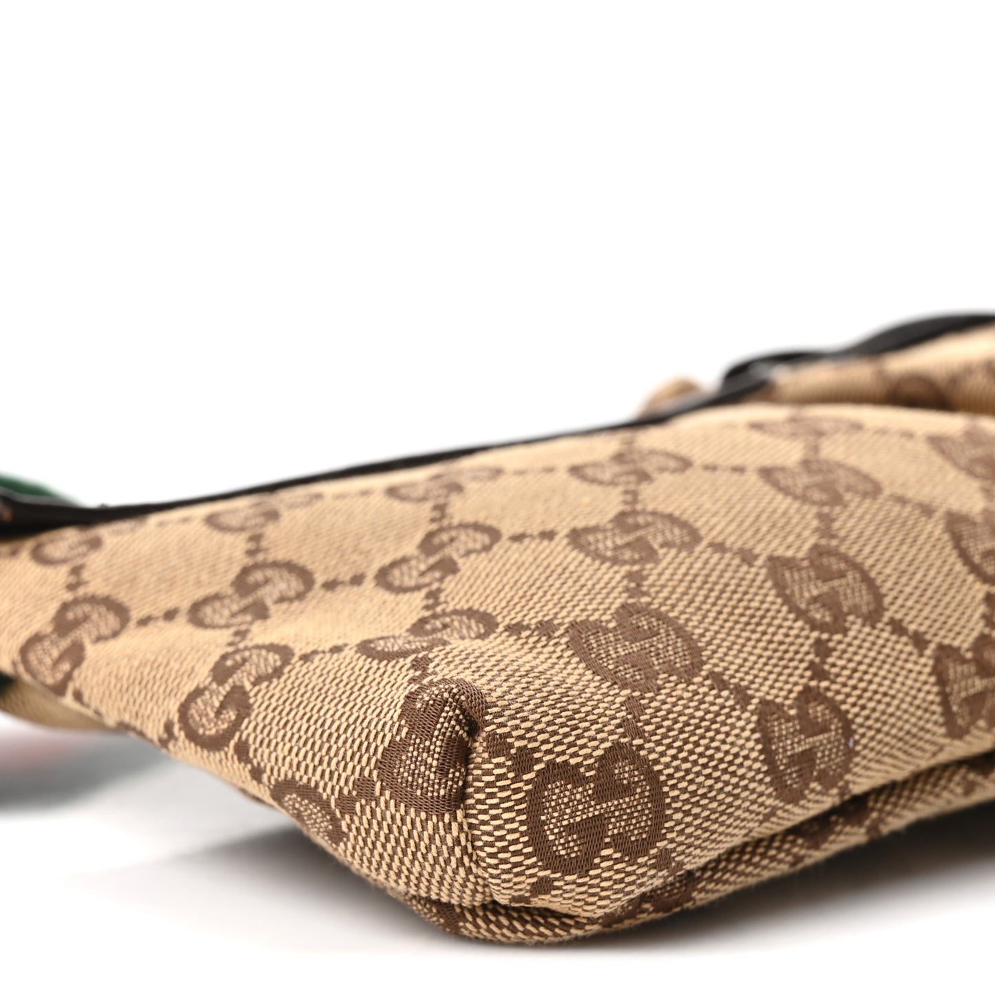 GG Monogram Web Double Pocket Belt Bag Dark Brown