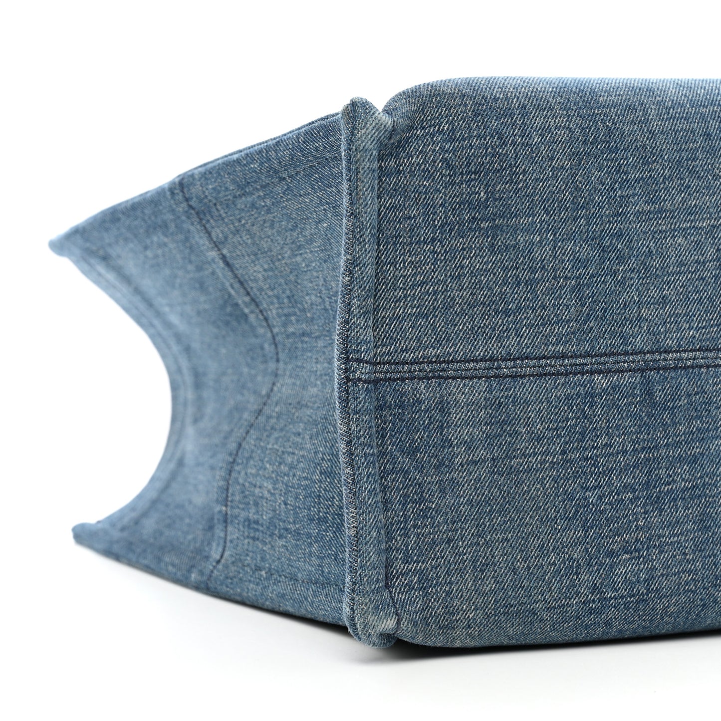 Denim Large Thais Cabas Navy Tan