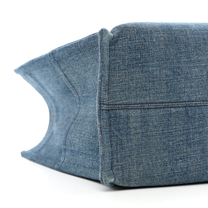 Celine Denim Large Thais Cabas Navy Tan 7 of 9