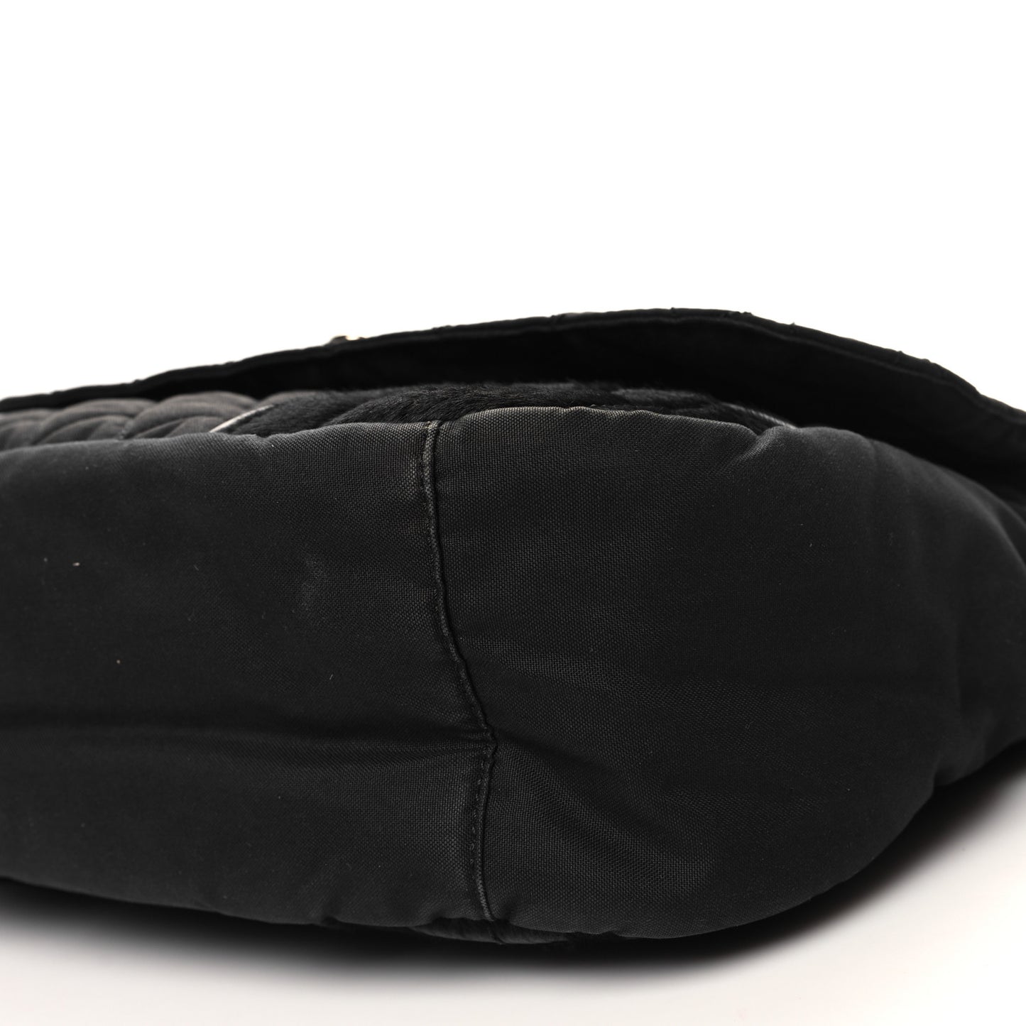 Canvas Pony Hair Quilted Sport CC Messenger Black