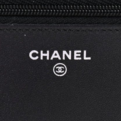 Chanel Lambskin Crystal Quilted Wallet On Chain WOC Black 7 of 11