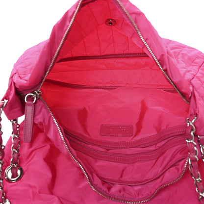 Chanel Nylon Vertical Quilted Jumbo Flap Pink 6 of 11