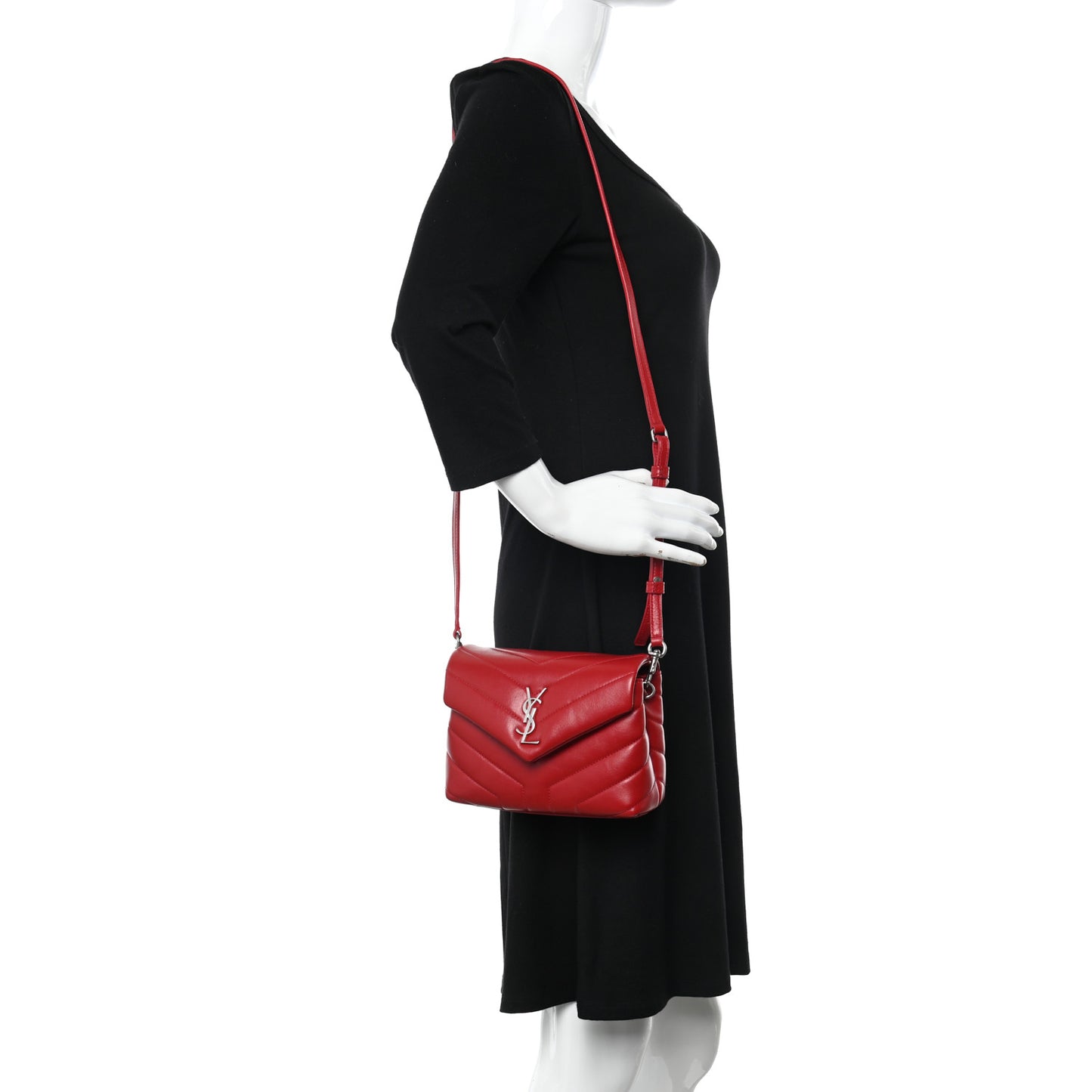 Calfskin Y Quilted Monogram Toy Loulou Crossbody Bag Rouge Eros