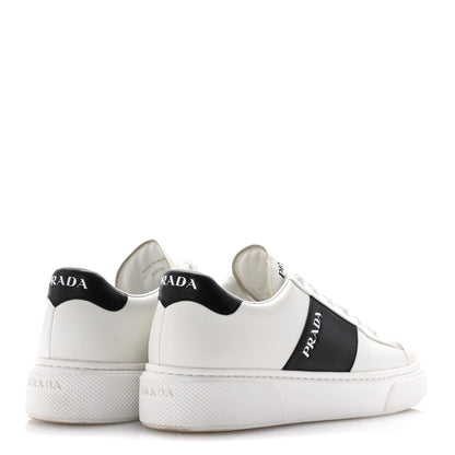Prada Vitello Soft Logo 45mm Platform Sneakers 39 White Black 5 of 13