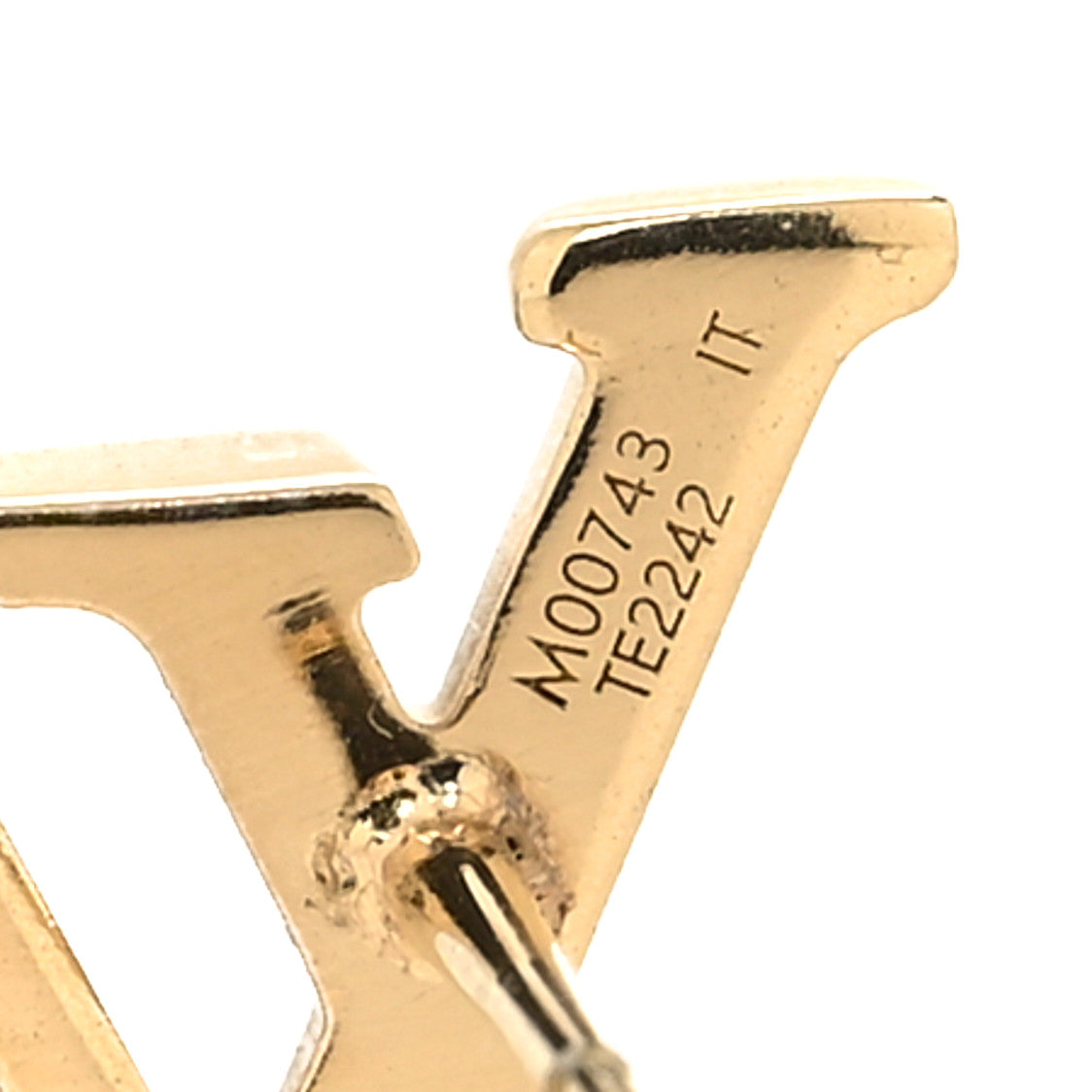 Louis Vuitton Metal LV Iconic Earrings Gold 5 of 5