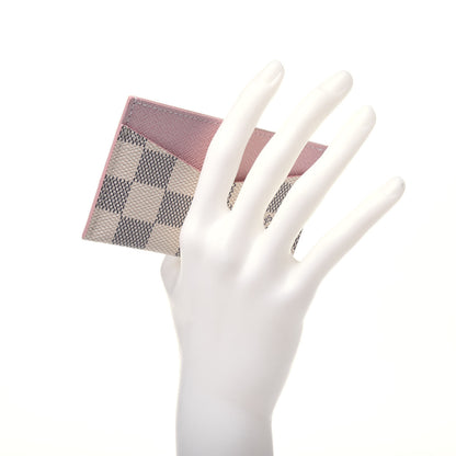 Louis Vuitton Damier Azur Daily Card Holder Rose Ballerine 2 of 10