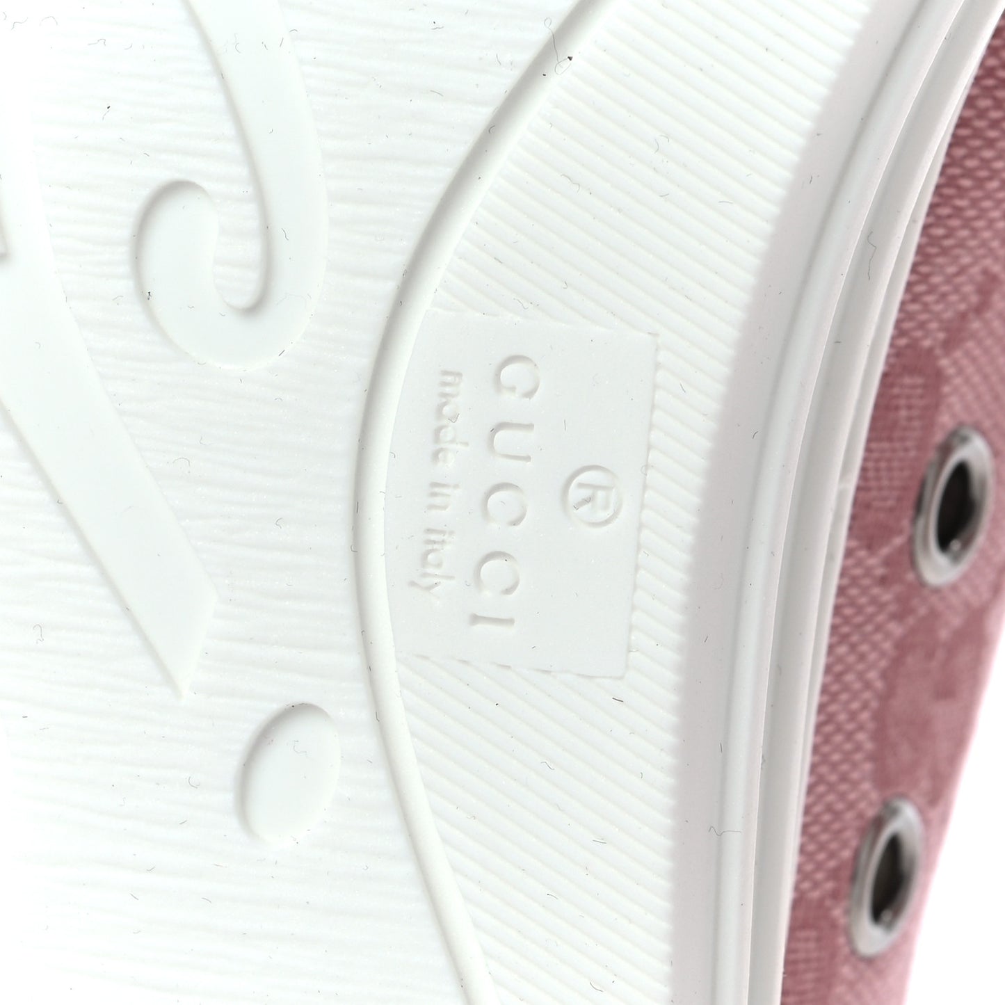 GG Monogram Calfskin Womens Low Top Sneakers 39 Pink Soft Pink