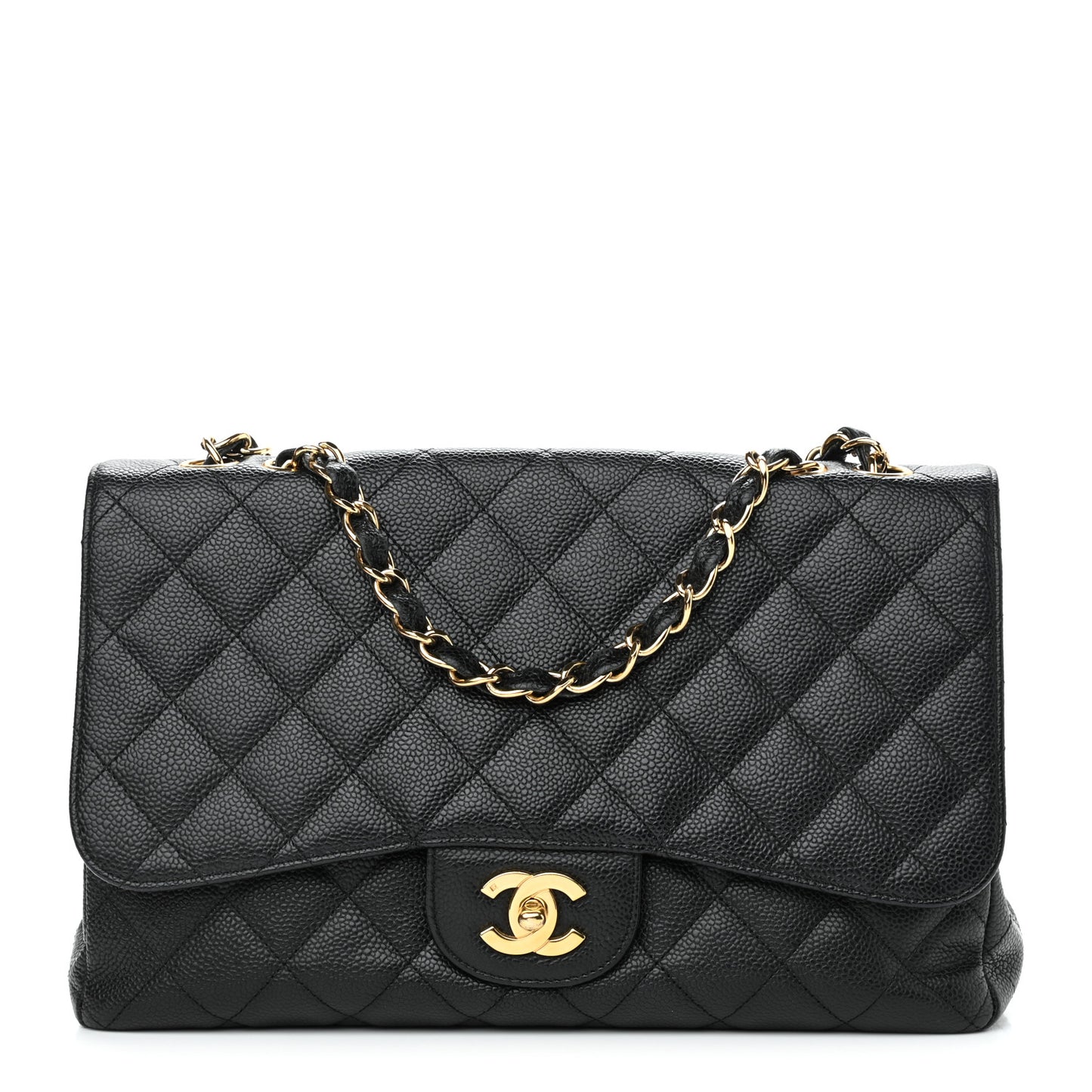 Caviar Quilted Jumbo Single Flap Black