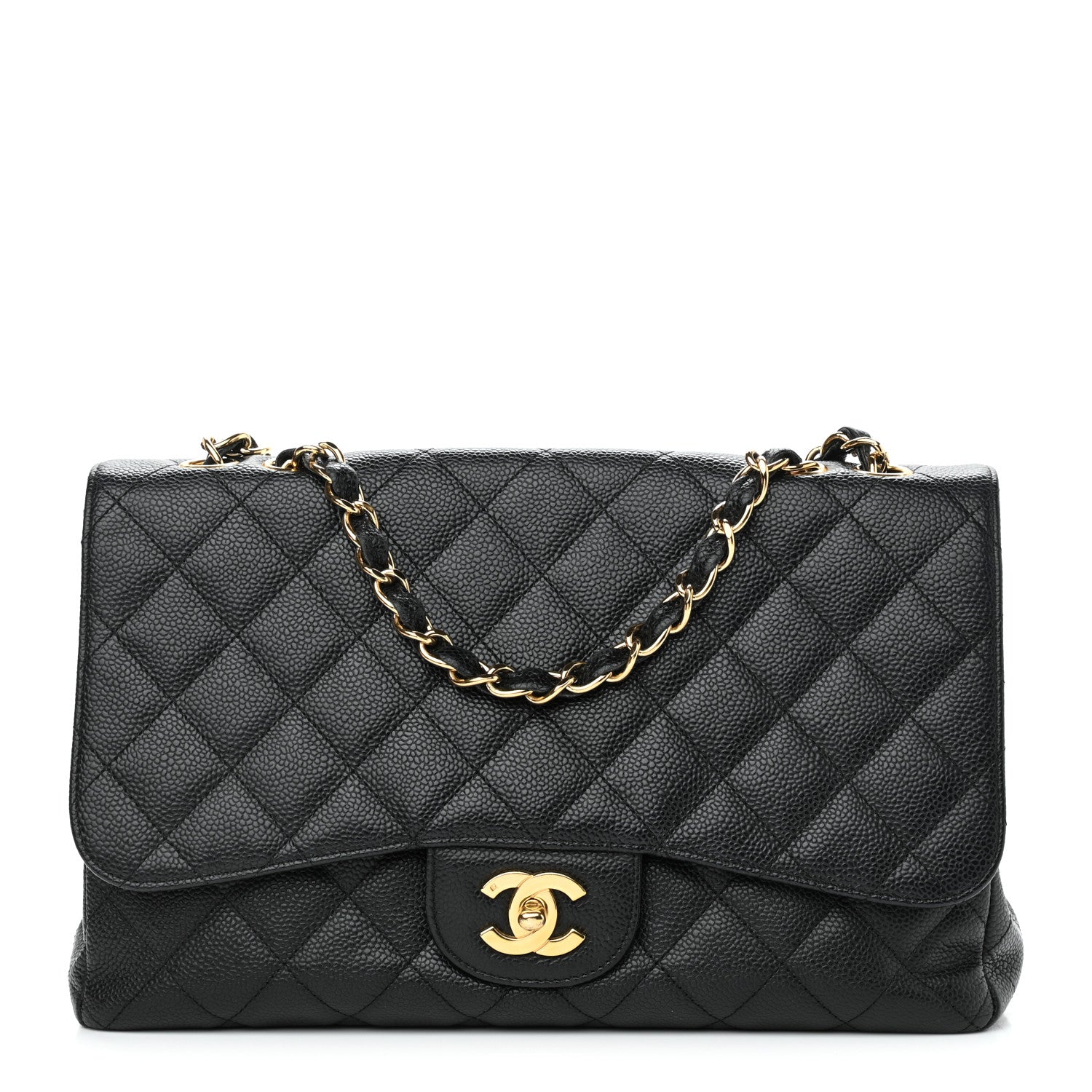 Chanel Caviar Quilted Jumbo Single Flap Black 1 of 14